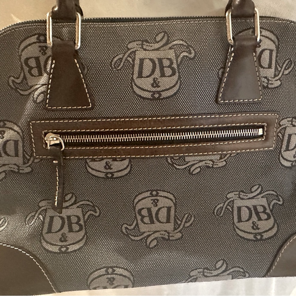 Dooney & Bourke Vintage original Blue and Brown leather strap shoulder bag.